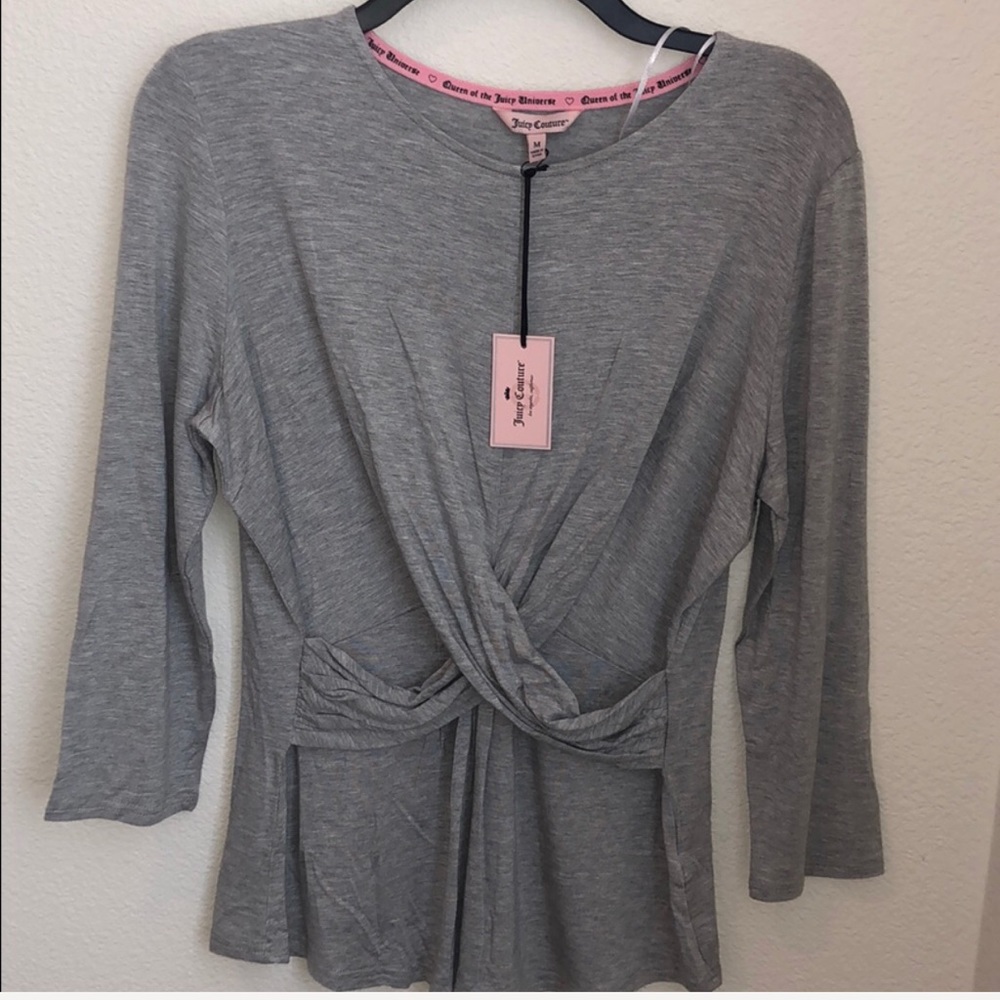 NWT Juicy Couture 3/4 Cross Front Top
